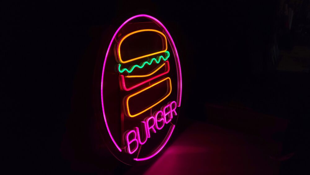 Неонова вивіска Burger