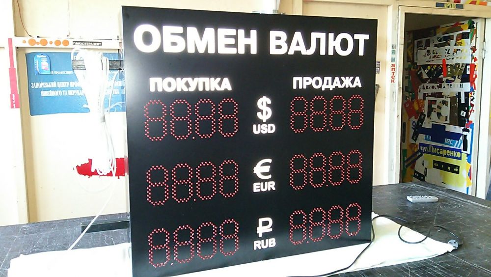 Світлодіодне табло обміну валют